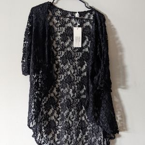Lace black cardigan